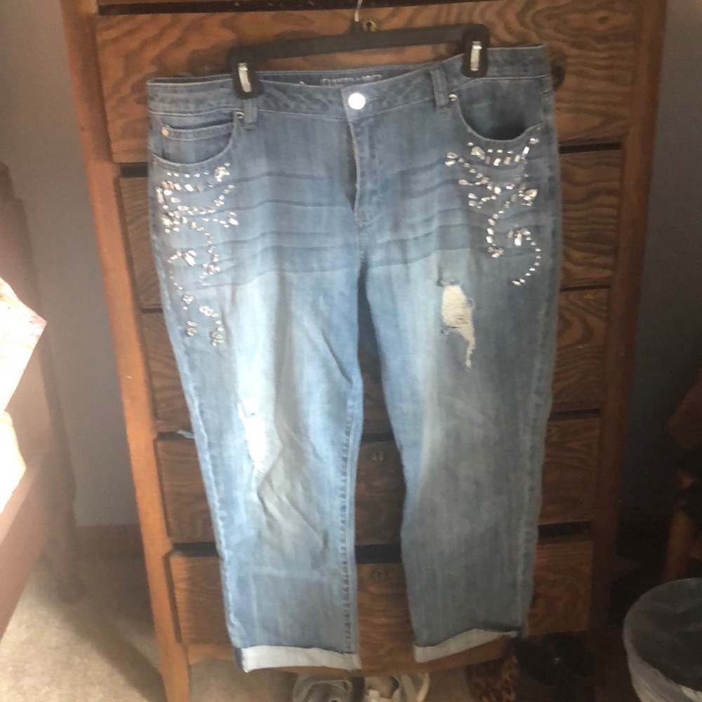 Jeweled Capri jeans size 16